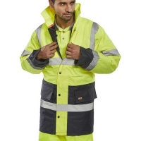 Quilt Lined Hi Vis Traffic Jacket Yellow sizes S-5XL TJSTTENGSYN