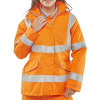 Ladies Exec Waterproof Hi Vis Jacket Orange LBD35OR