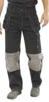 Kington Multi-Pocket Trousers Black Regular or Tall Leg KMPTBL