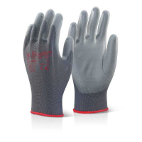 PU Palm Coated Gloves Grey PUGGY