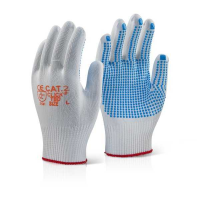 Tronix Blue Dot Cut Resistant B Grip Gloves pack of 10 TBDN