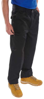 PolyCotton 9oz Unisex Trousers with Knee Pad Pockets Black, Grey or Navy Regular or Tall Leg