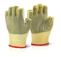 Kevlar Fingerless Dotted Gloves Cut B pack of 10 KFLGMWD
