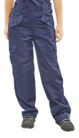 Ladies Polycotton Navy Trousers Sizes 24-48 LPCTHWN
