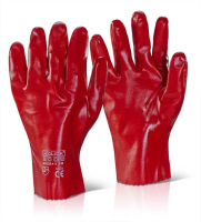 PVC Gauntlet Red 11" pack of 10 pairs PVCNR11