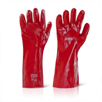 PVC Gauntlet Red 16" pack of 10 pairs PVCNR16
