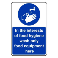 In the Interests of Food Hygiene, Wash Only Food Equipment Here