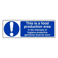 This is a Food Production Area - In the Interests of Hygiene, Protective Garments Must Be Worn