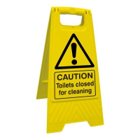 CAUTION - Toilets Closed for Cleaning
