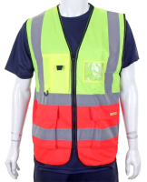 Hi Vis Vest Two Tone Yellow Red HVWCTTSYRE