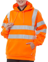 Hoody Pull On Sweatshirt Hi Vis Orange BSSSH25OR