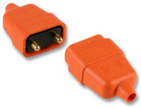 230V 10A  2 Pin Orange Connector Rubber