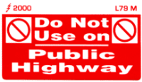 L079 M - Do Not use on Public Highway