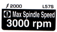 L057 S - Max Spindle Speed 3000rpm