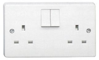 230V 13A Switched Double Wall Socket