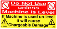 L008 L - Do Not use unless Machine is Level x 100