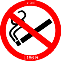 L186 R - (Singles) No Smoking Symbol Double Sided