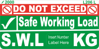L206 L -Safe Working Load Label (100)
