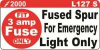 L127 S - Fused Spur for Emergency Light Label 50x25mm (100)