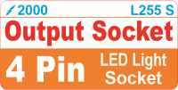 L255 S 4 Pin LED Light Socket Label (100)
