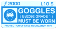 L010 S - Goggles Must be Worn x 100