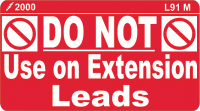 L091 M Do Not Use on Ext Leads 90x50mm (100)