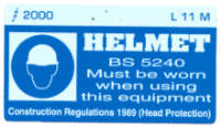 L011 M - Helmet Must be Worn (Medium) x 100