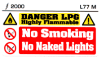 L077 M - Danger LPG, No Smoking (3 Colour)