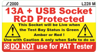L228 M -13A + USB RCD Protected Label (100)