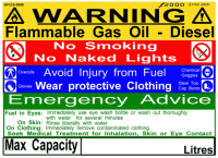 SP21S-Gas Oil (S) Warning Flammable