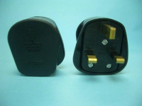 230V 13a Nylon Plug Black with Screwed Cord Grip