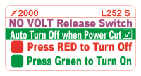 L252 S No Volt Switch Label (100)
