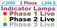 L244 S 3 Phase Indicator Lamps Label (100)