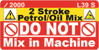 L039 S - 2 Stroke Do Not Mix Labels (100)