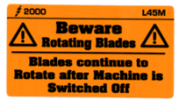 L045 M - Beware Rotating Blades-Keep Rot.