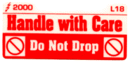 L018 SM - Handle with Care-Do not Drop x 100
