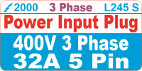 L245 S 3 Phase Input Plug 32A 5 Pin Label (100)