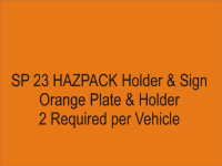 SP23-Hazpack Metal Holder & Sign Reflective Orange on Aluminium