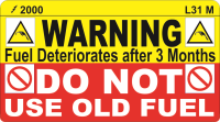 L031 M - Do Not use Old Fuel Label 90x50mm (100)