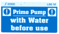 L086 M - Prime Pump with Water before use