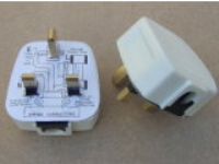 230V 13 amp White Rubber Plug