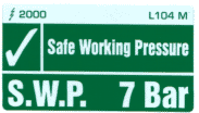 L104 M - Safe Working Pressure 7 Bar