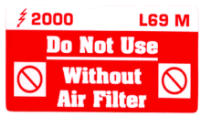 L069 M - Do Not use without Air Filter (Medium)