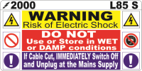 L085 S - Risk of Electrical Shock (Small) 100