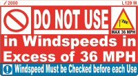 L129 M - Do Not use in Windspeeds x 100