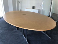 4200 x 2400mm Oval Oak Veneer Table 