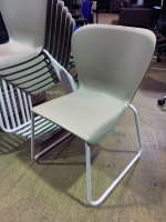 Steelcase Westside beige plastic stacking chairs 
