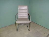 Light Grey leather Brunner Finasoft high back cantilever meeting chair 