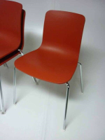 Vitra Hal Tube brick red stacking chairs 