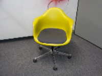 Vitra Eames Plastic Armchair PACC Mustard and Grey 